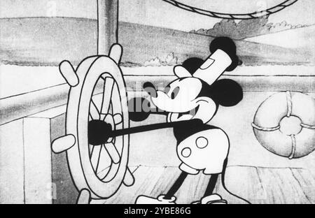 STEAMBOAT WILLIE 1928 Walt Disney dessin animé début de Mickey Mouse Banque D'Images