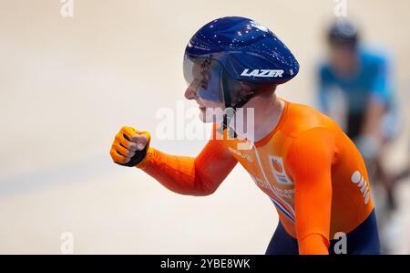 BALLERUP - Philip Heijnen pendant la course aux points le troisième jour des Championnats du monde de cyclisme sur piste au Ballerup Super Arena. ANP IRIS VAN DEN BROEK Banque D'Images