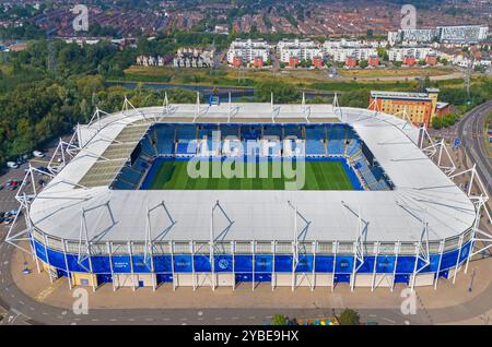King Power Stadium, stade du Leicester City Football Club. Image aérienne. 6 septembre 2024. Banque D'Images