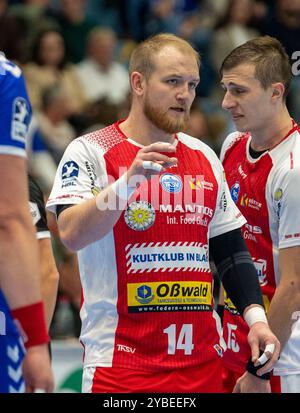 Gummersbach, Deutschland. 18 octobre 2024. Peter Walz (ThSV Eisenach, #14) VfL Gummersbach - ThSV Eisenach, 18.10.2024, Handball Daikin HBL Handball Bundesliga, 7. Spieltag crédit : dpa/Alamy Live News Banque D'Images