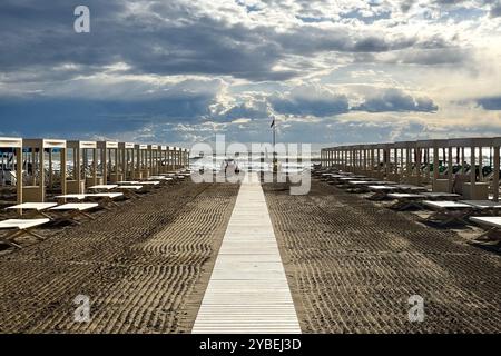 Plage de Forte dei Marmi, Toscane, Italie Banque D'Images