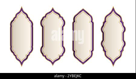 Ensemble de cadres de style palais arabe de conte de fées Illustration de Vecteur