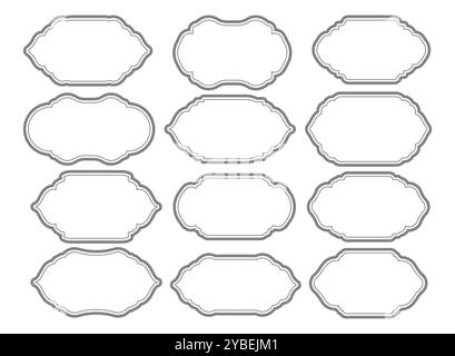 Ensemble d'étiquettes ou d'emblèmes vintage. Eléments de cadre ou de bordure rétro isolés Illustration de Vecteur