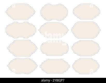 Elégante étiquette ou emblème Vintage pour pots ou bouteilles. Eléments de cadre ou de bordure rétro isolés Illustration de Vecteur