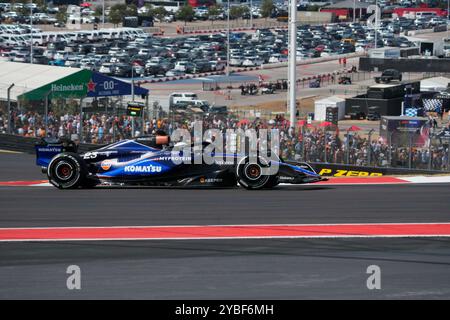 Austin, Vereinigte Staaten. 18 octobre 2024. 18 octobre 2024, circuit des Amériques, Austin, FORMULE 1 PIRELLI UNITED STATES GRAND PRIX 2024, sur la photo Franco Colapinto (ARG), Williams Racing Credit : dpa/Alamy Live News Banque D'Images