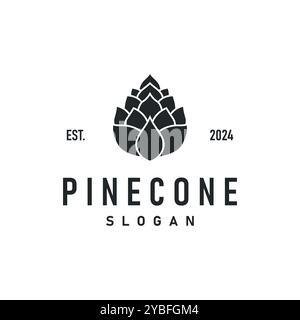 Logo Pinecone, illustration vectorielle de modèle de plante d'arbre de pin de conception minimaliste simple Illustration de Vecteur