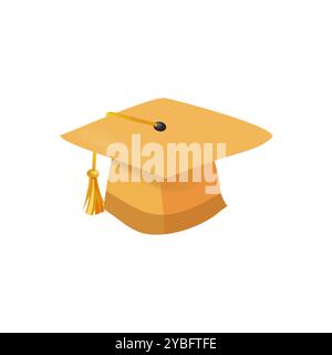 Icône de casquette de graduation, symbolise la réussite scolaire et le succès avec un design classique. Illustration de Vecteur