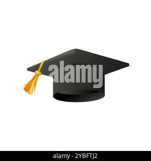 Icône de casquette de graduation, symbolise la réussite scolaire et le succès avec un design classique. Illustration de Vecteur