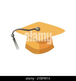 Icône de casquette de graduation, symbolise la réussite scolaire et le succès avec un design classique. Illustration de Vecteur