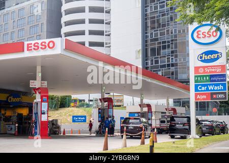 Station-service Esso, Singapour Banque D'Images