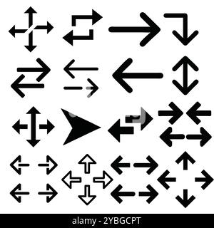 Flèches Set icônes Arrow collection de vecteurs Arrow Cursor Modern simple flèches bouton de lecture. Illustration de Vecteur