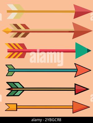 Flèches colorées Set icônes Arrow collection de vecteurs Arrow Cursor Modern simple flèches bouton de lecture Illustration de Vecteur