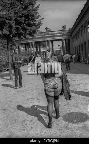 Allemagne, Potsdam, 17 août 1991, Protest Bekleidung, le Bureau des mesures inhabituelles avec sa contribution, à l'enterrement des dépouilles mortelles de FR Banque D'Images