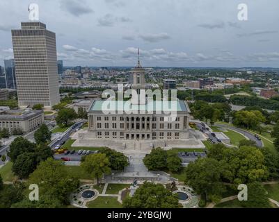 Vue aérienne du Capitole de l'État à Nashville Tennessee Banque D'Images