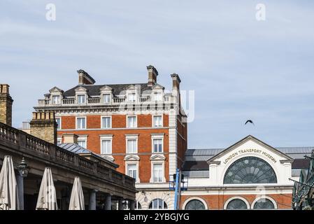 Londres, Royaume-Uni, 15 mai 2019 : vue du London transport Museum à Covent Garden Banque D'Images