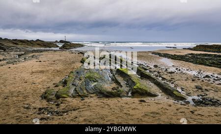 Sir Thomas Pit et Cross Pit à Bude, Cornouailles, Angleterre, Royaume-Uni Banque D'Images