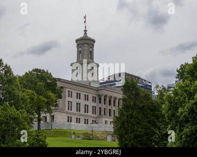 Vue aérienne du Capitole de l'État à Nashville Tennessee Banque D'Images