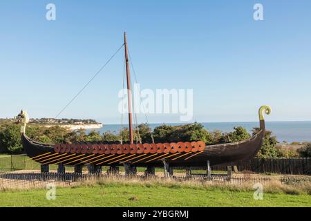 Angleterre, Kent, Cliffsend, Pegwell Bay, le Viking Longship Hugin Banque D'Images