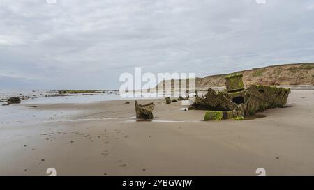 Le naufrage de ST Pasages entre Ballasalla et Sartfield, Michael, Île de Man, Europe Banque D'Images