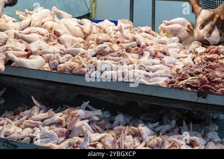 Marché, halle de viande, Port Louis, Maurice, Afrique Banque D'Images