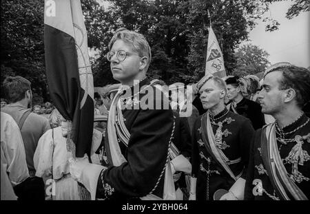 Allemagne, Potsdam, 17 août 1991, Fraternités à l'enterrement des restes mortels de Frédéric II à Potsdam Sanssouci, Europe Banque D'Images