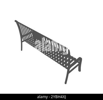 Banc Silhouette Park de couleur noire seulement. Icône de banc dans un style plat. Illustration de vecteur de repos confortable sur fond isolé. Chaise de parc signe Busines Illustration de Vecteur