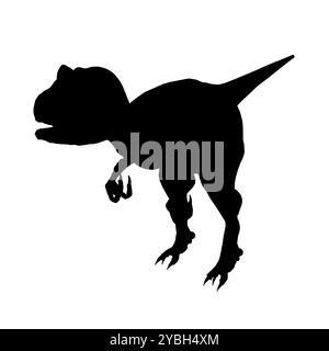 Silhouette de dinosaure isolée sur fond blanc. Illustration vectorielle Illustration de Vecteur