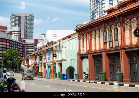 Kampong Glam ou Kampong Gelam district - shophouses sur North Bridge Rd Banque D'Images