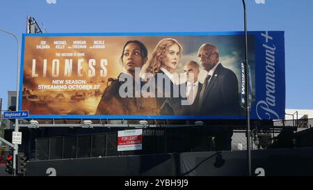 Los Angeles, Californie, USA 18 octobre 2024 Lioness Billboard avec Zoe Saldana, Nicole Kidman et Morgan Freeman le 18 octobre 2024 à Los Angeles, Californie, USA. Photo de Barry King/Alamy Stock photo Banque D'Images