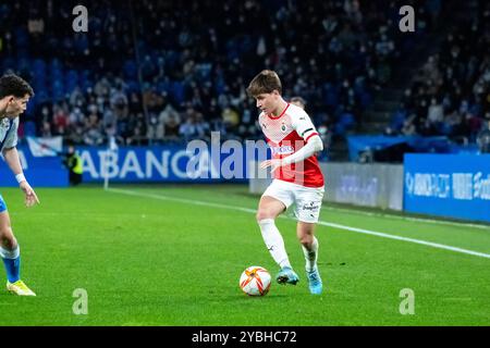 Coruña, Espagne. 06 février 2022. 1 Ligue RFEF. RC Deportivo de la Coruña vs Racing de Santander. Pablo Torre Banque D'Images