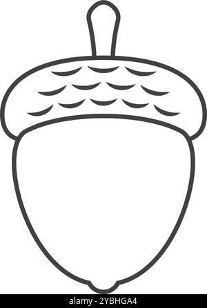Icône Gland dans un style plat. Illustration vectorielle de noix de chêne sur fond isolé. Concept d'entreprise de signe de nature. Illustration de Vecteur