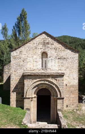 San Adrián de Sásabe Eglise en Borau, Huesca, Espagne Banque D'Images