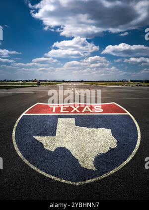 Peinture de signalisation routière Texas Banque D'Images