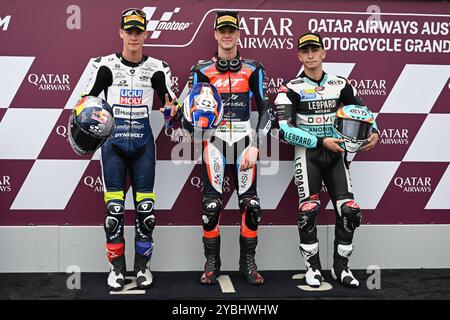 Qualification du Grand Prix d'Australie de MotoGP de Qatar Airways sur le circuit de Phillip Island. Australie 19 octobre 2024 en photo : Moto3 Ivan Ortola, Collin Veijer et Adrian Fernandez Clasificacion del Gran Premio Qatar Airways de MotoGP de Australia en el circuito de Phillip Island. 19 de Octubre de 2024 POOL/ MotoGP.com/Cordon les images de presse seront à usage éditorial exclusif. Crédit obligatoire : © MotoGP.com crédit : CORDON PRESS/Alamy Live News Banque D'Images