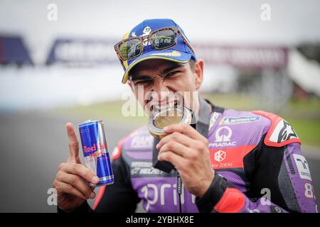 Course de sprint Qatar Airways Grand Prix d'Australie MotoGP sur le circuit de Phillip Island. Australie 19 octobre 2024 en photo : Jorge Martin Carrera al sprint del Gran Premio Qatar Airways de MotoGP de Australia en el circuito de Phillip Island. 19 de Octubre de 2024 POOL/ MotoGP.com/Cordon les images de presse seront à usage éditorial exclusif. Crédit obligatoire : © MotoGP.com crédit : CORDON PRESS/Alamy Live News Banque D'Images