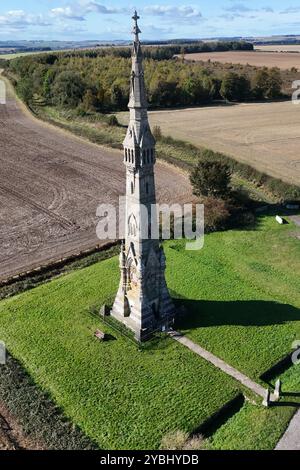 Vue aérienne de Sir Tatton Sykes monument historique, Garton Hill, Driffield Banque D'Images