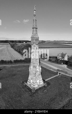 Vue aérienne de Sir Tatton Sykes monument historique, Garton Hill, Driffield Banque D'Images