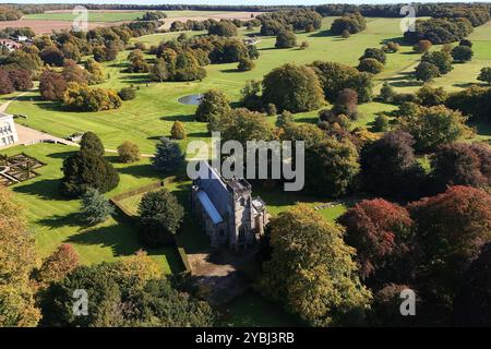 Église paroissiale de Sledmere, Sledmere House, East Riding of Yorkshire Banque D'Images