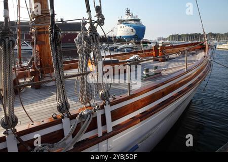 Le voilier préservé 'Wyvern' (lancé en 1897) est amarré à Stavanger, en Norvège. Banque D'Images