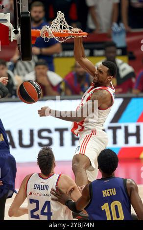 Belgrade, Serbie. 18 octobre 2024. Joel Bolomboy Crvena Zvezda lors du match de basket-ball de Turkish Airlines Euroleague entre Crvena Zvezda Meridianbet Belgrade et FC Barcelone le 18 octobre 2024 à Belgrade Arena, Serbie - photo Aleksandar Djorovic/DPPI crédit : DPPI Media/Alamy Live News Banque D'Images