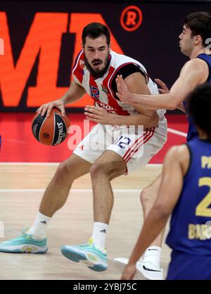 Belgrade, Serbie. 18 octobre 2024. Nikola Kalinic Crvena Zvezda lors du match de basket-ball de Turkish Airlines Euroleague entre Crvena Zvezda Meridianbet Belgrade et FC Barcelone le 18 octobre 2024 à Belgrade Arena, Serbie - photo Aleksandar Djorovic/DPPI crédit : DPPI Media/Alamy Live News Banque D'Images