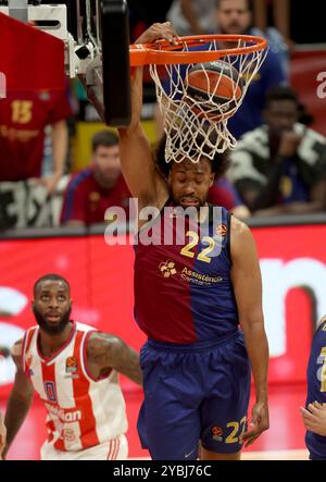 Belgrade, Serbie. 18 octobre 2024. Jabari Parker (C) Barcelona Basquet lors du match de basket-ball de Turkish Airlines Euroleague opposant Crvena Zvezda Meridianbet Belgrade et FC Barcelone le 18 octobre 2024 à Belgrade Arena, Serbie - photo Aleksandar Djorovic/DPPI crédit : DPPI Media/Alamy Live News Banque D'Images