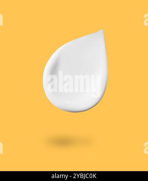 Produit cosmétique dans l'air sur fond orange Banque D'Images