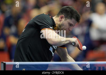 Linz, Autriche. 19 octobre 2024. LINZ, AUTRICHE - 19 OCTOBRE : Dimitrij Ovtcharov d'Allemagne lors des Championnats d'Europe de tennis de table le 19 octobre 2024 à Linz, Autriche.241019 SEPA 19 117 - 20241019 PD3913 crédit : APA-PictureDesk/Alamy Live News Banque D'Images