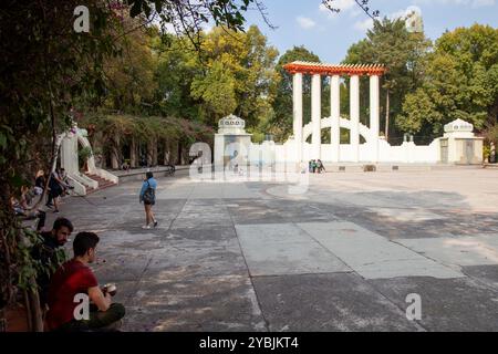 Forum Lindbergh dans Parque Mexico dans le quartier de Condesa à mexico, Mexique, Banque D'Images