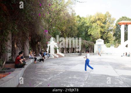 Forum Lindbergh dans Parque Mexico dans le quartier de Condesa à mexico, Mexique, Banque D'Images