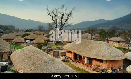 Village de Naganeupseong, situé à Nagan-myeon, Suncheon, province de Jeollanam-do, Corée du Sud. Banque D'Images