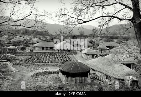 Village de Naganeupseong, situé à Nagan-myeon, Suncheon, province de Jeollanam-do, Corée du Sud. Banque D'Images