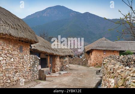 Village de Naganeupseong, situé à Nagan-myeon, Suncheon, province de Jeollanam-do, Corée du Sud. Banque D'Images