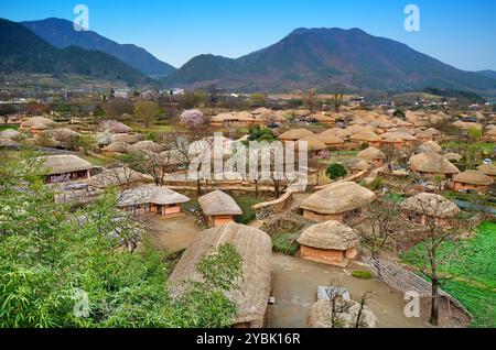 Village de Naganeupseong, situé à Nagan-myeon, Suncheon, province de Jeollanam-do, Corée du Sud. Banque D'Images